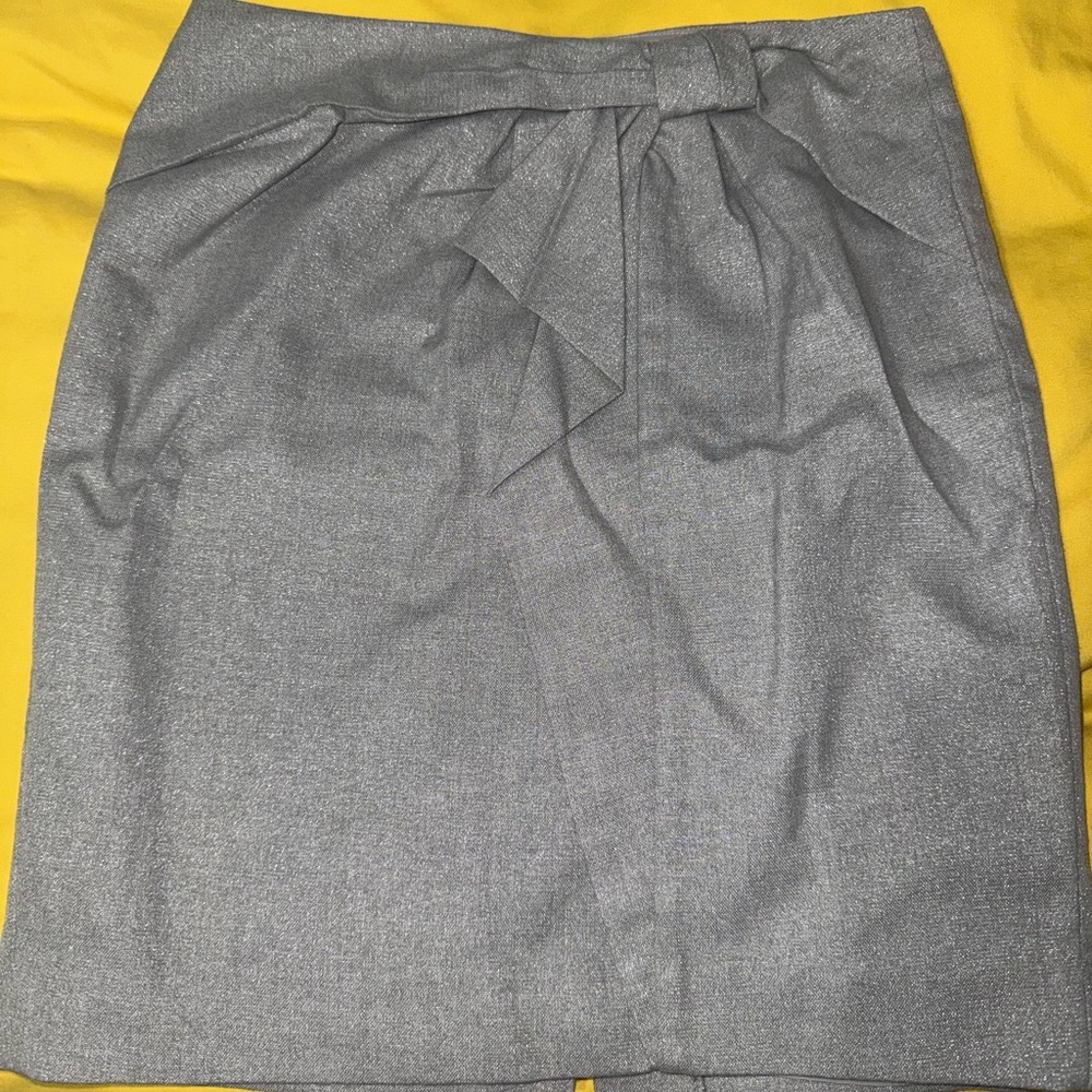 Elegant Gray Skirt with Bow Detail